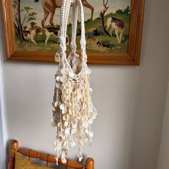 Zara Pearlescent Shell Beaded Bucket Bag Mini Cream Coastal Resort Blogger NWT - Picture 8 of 13